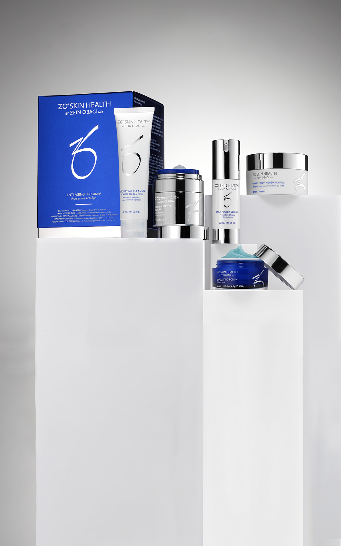 Sheer Fluid and Gel Sunscreens on stylized blue backgrounds